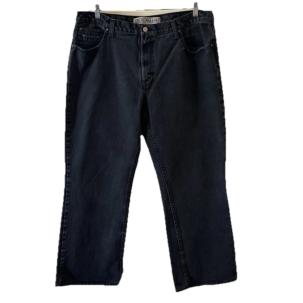 U.S Polo Assn Black Jeans Mens 100% Cotton Straight Leg Size 40 x 32